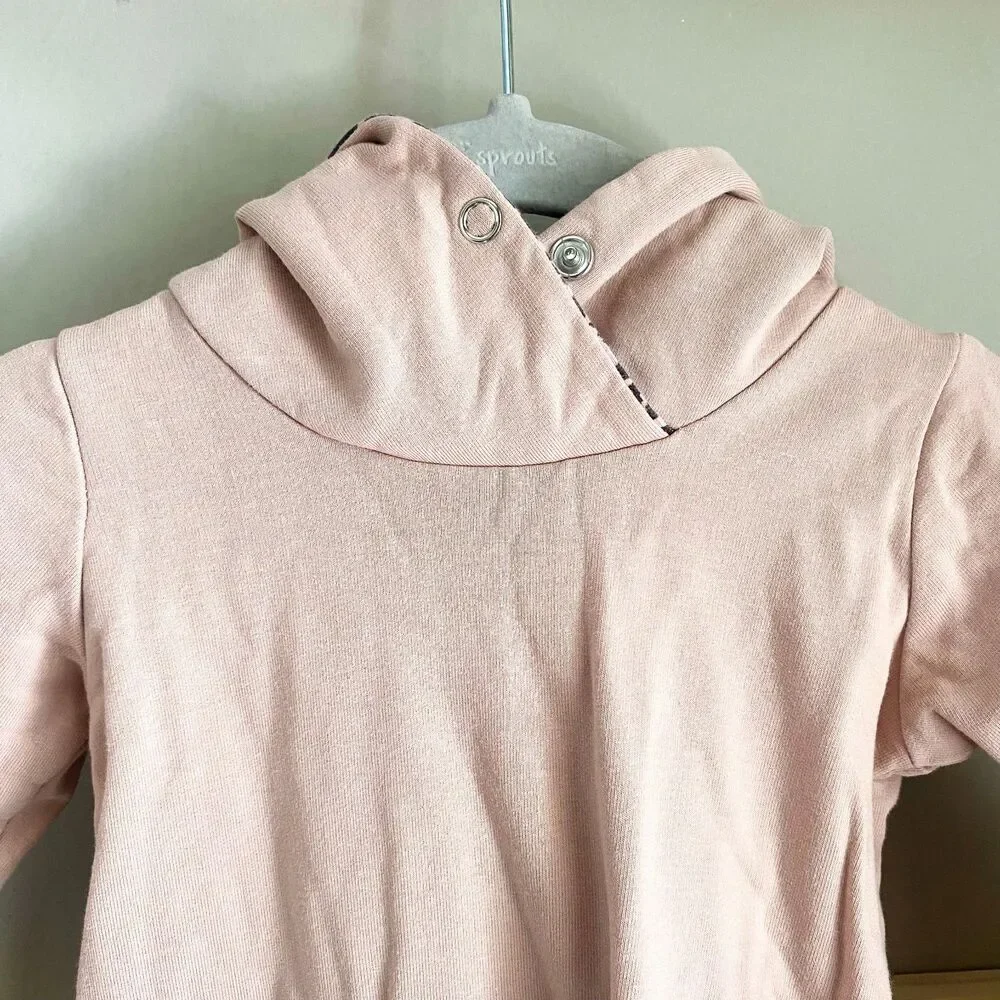 Dusty Pink + Black Leopard Print Detail Fall Body Suit from Dressupbaby UK